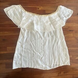 Zeus+Dione White and Gold Top